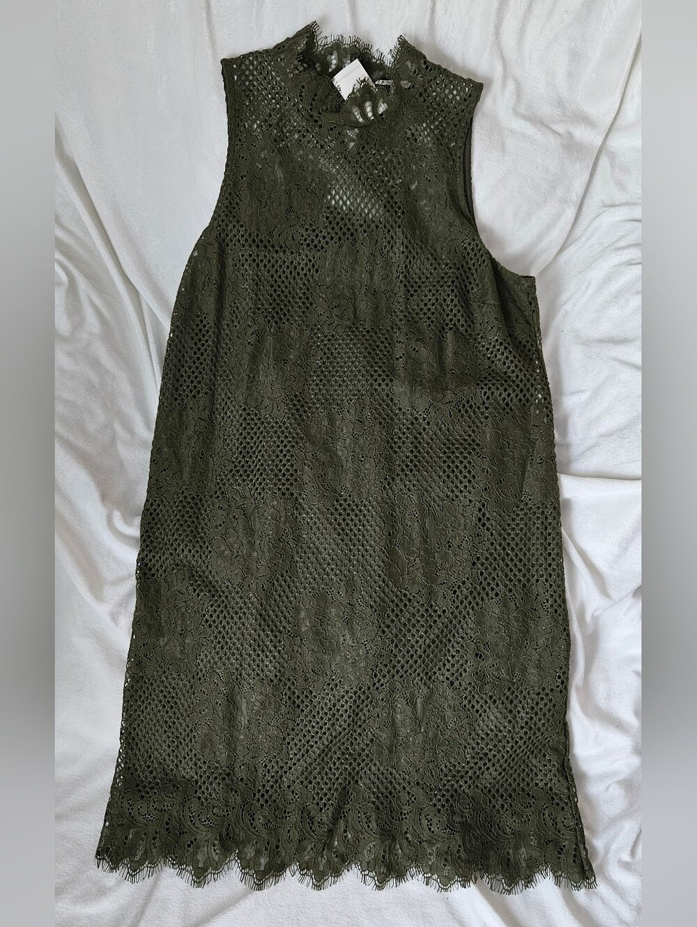 NWT - Cato Army Green Lace Midi Dress - Size Large